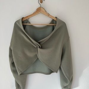Sage Lululemon Twist Crop
